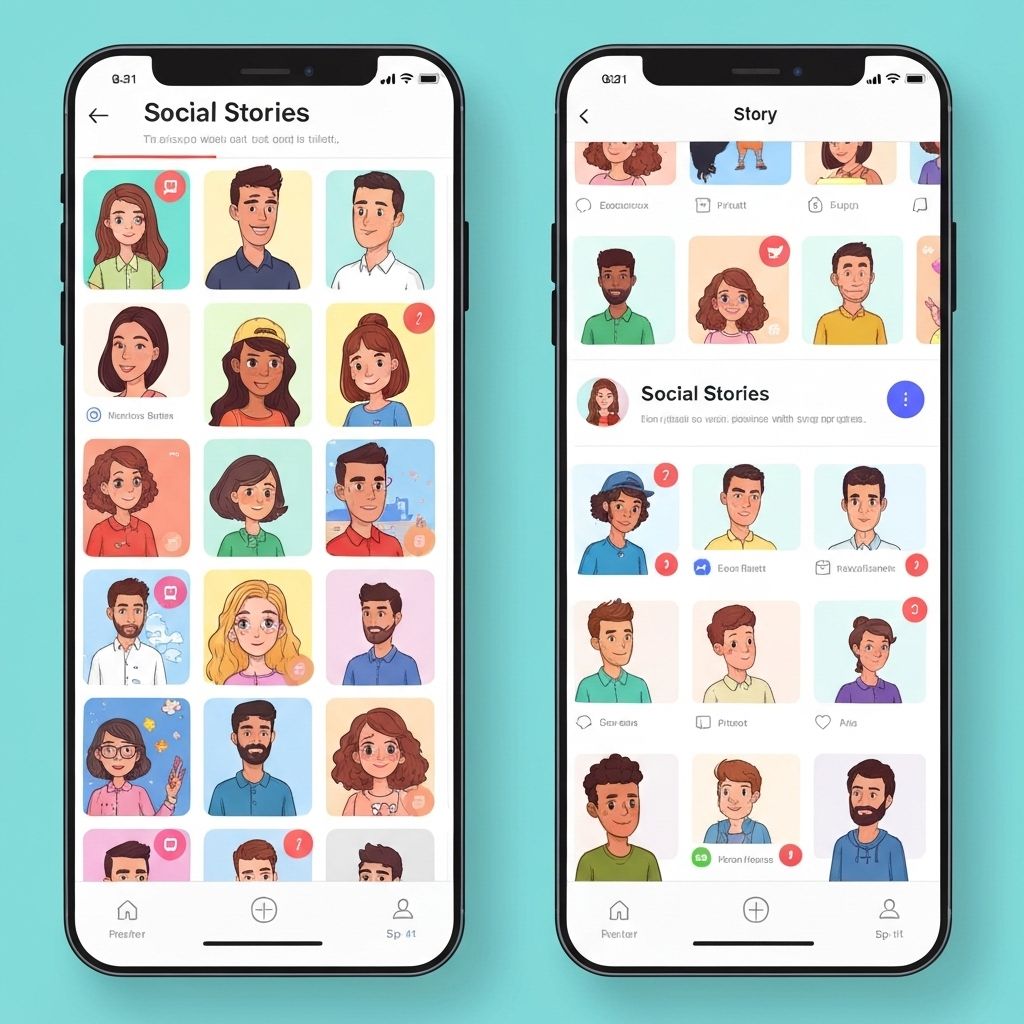 SocialStories+ app interface